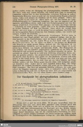Der Standpunkt bei photographischen Aufnahmen