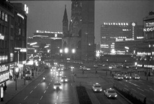 Berlin: Gedächtniskirche von der Europa-Center Brücke (Tauentzienstraße)