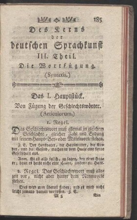 III. Theil. Die Wortfügung.