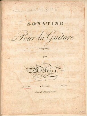 Sonatine pour la guitare : oeuv. 53