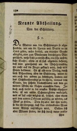 Neunte Abtheilung. Von der Schüttung