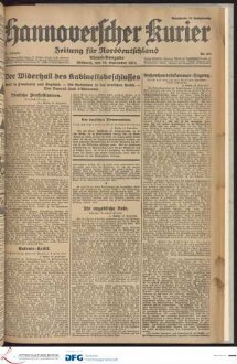 Hannoverscher Kurier : Hannoversches Tageblatt ; Morgenzeitung für Niedersachsen