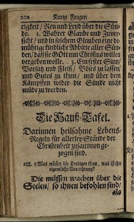 Die Hauß-Tafel.