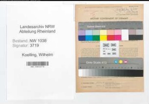 Entnazifizierung Wilhelm Koelling , geb. 04.03.1891 (Bahnbeamter)