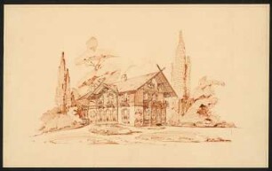 Landhaus Dr. Heckscher, Neubabelsberg: Perspektivische Ansicht