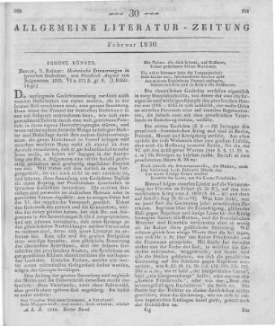 Stägemann, F. A. v.: Historische Erinnerungen in lyrischen Gedichten. Berlin: Reimer 1828