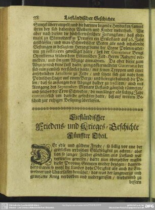 Lielfändischer Friedens- und Krieges-Geschichte Fünffer Theil