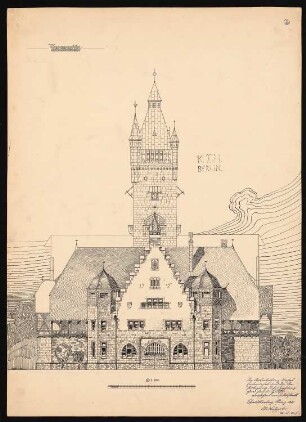 Rathaus oder Schloss: Vorderansicht 1:100