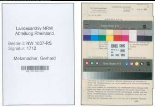 Entnazifizierung Gerhard Metzmacher , geb. 01.02.1900 (Bibliothekar)
