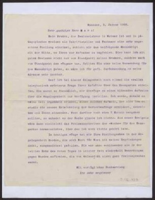 Schreiben an Herrn Marx (Brief)