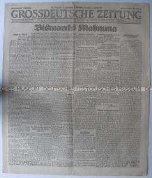 Nationalsozialistische Tageszeitung "Grossdeutsche Zeitung" u.a. zum Prozess gegen die Verantwortlichen des Hitler-Putsches 1923