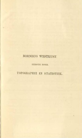 Eerste boek. Topographie en statistiek