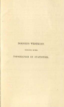 Eerste boek. Topographie en statistiek