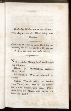 Einfaches Wohnzimmer im Hause eines Augur ... - Zimmer in Timoleons Landhause.
