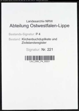Zivilstandsregister der Munizipalität Schwerte (H 1811). (Gemeinde: Zivilstandsregister)