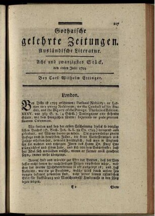Acht und zwanzigstes Stück, den 12ten Julii 1794.