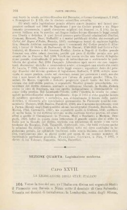 Sezione quarta: Legislazione moderna