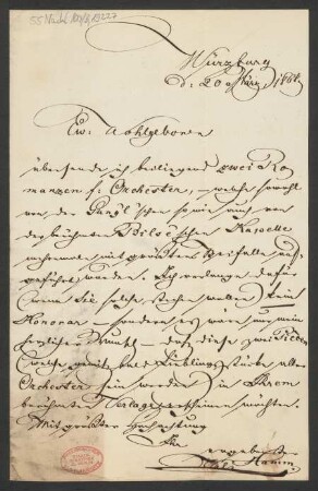 Brief an Franz Schott und B. Schott's Söhne : 20.03.1868