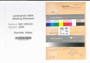 Entnazifizierung Walter Rummler, geb. 13.02.1897 (Polizeiinspektor)