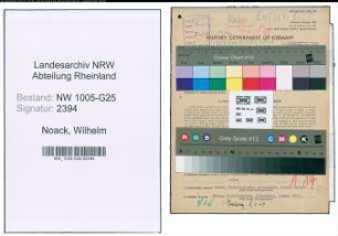 Entnazifizierung Wilhelm Noack , geb. 27.07.1893 (Makler)