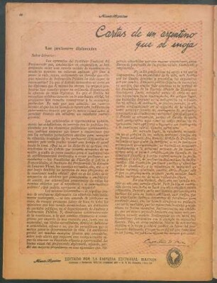 Cartas de un argentino que se enoja : Los profesores diplomados