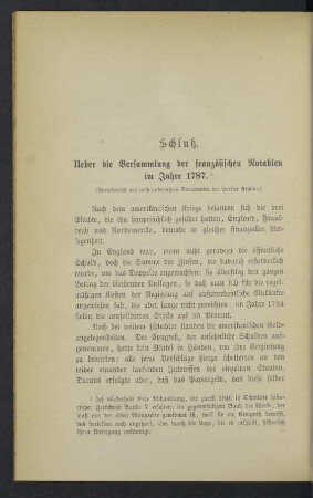 Schluß. Ueber die Versammlung der französischen Notablen im Jahre 1787.