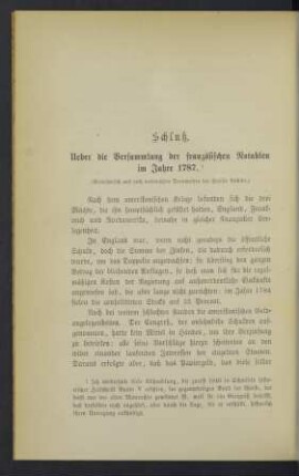 Schluß. Ueber die Versammlung der französischen Notablen im Jahre 1787.