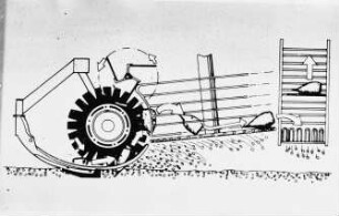 Schemazeichnung: Erntetechnik, Zuckerrübe, Rodeorgan
