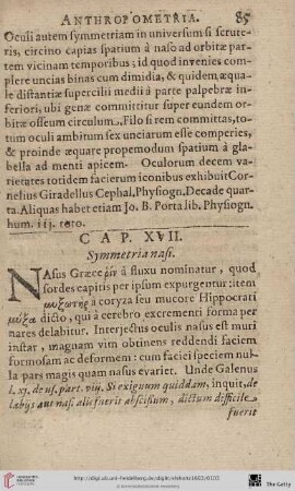Cap. XVII.: Symmetria Nasi