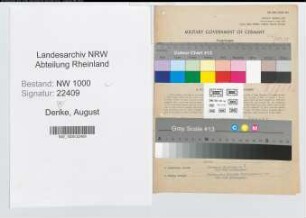 Entnazifizierung August Deneke, geb. 08.07.1894 (Zollbeamter)