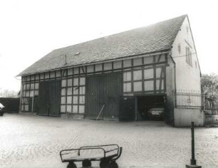 Glauchau-Lipprandis, Hauptstraße 19. Scheune eines Vierseithofes (Ende 19. Jahrhundert). Hofansicht