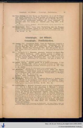 Genealogie. Festlichkeiten.