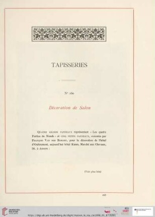 Tapisseries (Nr. 160)
