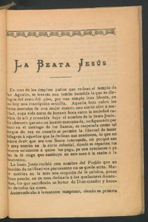 La beata Jesús