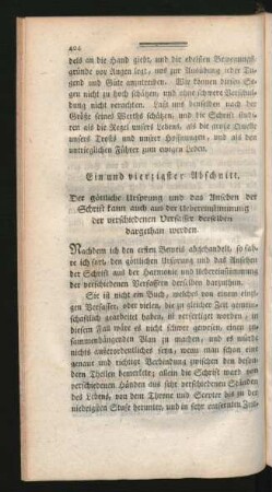 Ein und vierzigster Abschnitt - Drey und vierzigster Abschnitt