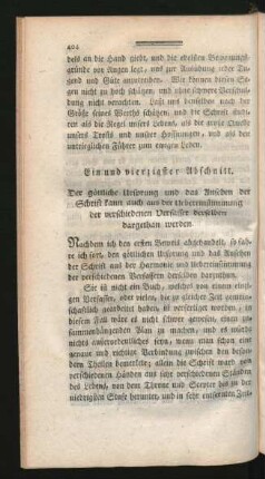 Ein und vierzigster Abschnitt - Drey und vierzigster Abschnitt