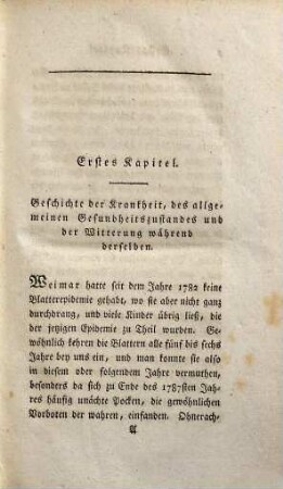Bemerkungen über die natürlichen und geimpften Blattern zu Weimar im Jahr 1788