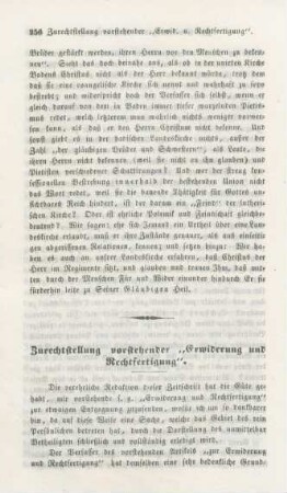 256-260 Zurechtstellung vorstehender "Erwiderung und Rechtfertigung"