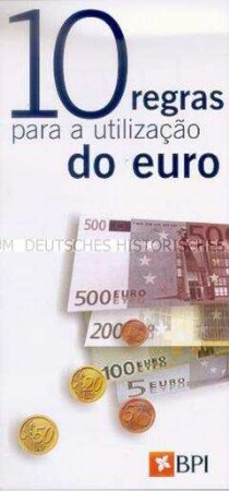 Informationsblatt der Bank BPI zur Einführung des Euro (in spanischer Sprache)