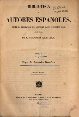 Obras de Miguel de Cervantes Saavedra, 1
