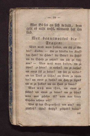 Wer beantwortet die Fragen: