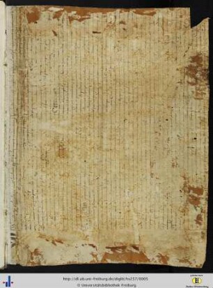 [Ehemaliger Spiegel] Fragment einer lateinischen Pergamenturkunde des 15. Jhs.