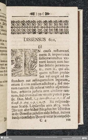[Cent VI.] Dissensus 601