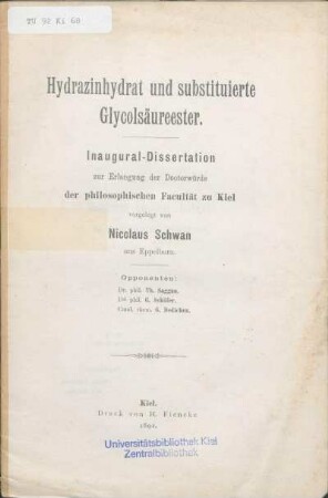 Hydrazinhydrat und substituierte Glycolsäureester