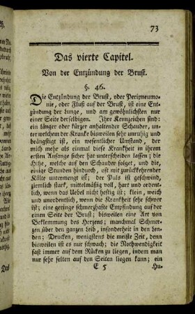 Das vierte Capitel. Von der Entzündung der Brust.