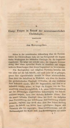51-101 Einige Fragen in Betreff der neutestamentlichen Christologie