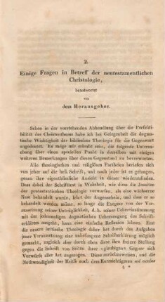 51-101 Einige Fragen in Betreff der neutestamentlichen Christologie