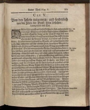 Cap. V. Von den Fisteln insgemein / und sonderlich von den Fisteln der Brust / ihren Ursachen / Kennzeichen und Cur.