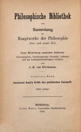 Immanuel Kant's Kritik der praktischen Vernunft