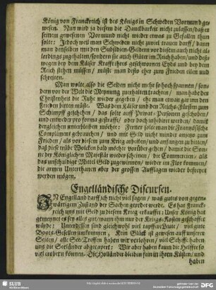 Engelländische Discursen
